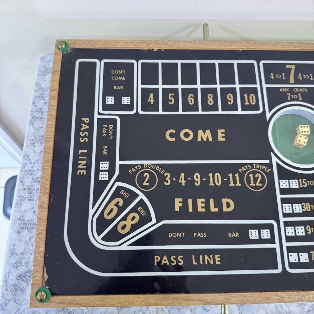 Vintage 1950s Cupaluck Mechanical Craps Dice Tabletop Game Complete Set Box - Picture 3 of 13